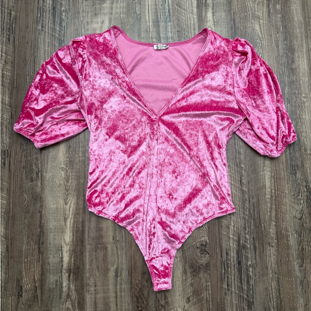 Free People Don’t You Wish Velvet Bodysuit - Picture 3 of 8